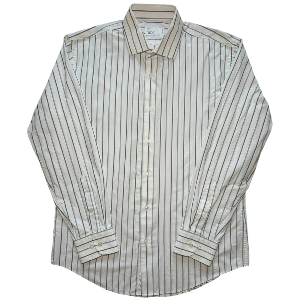 Nordstrom Men's White Dress Shirt Long Sleeve Button Up Cotton Size Medium - Picture 1 of 3